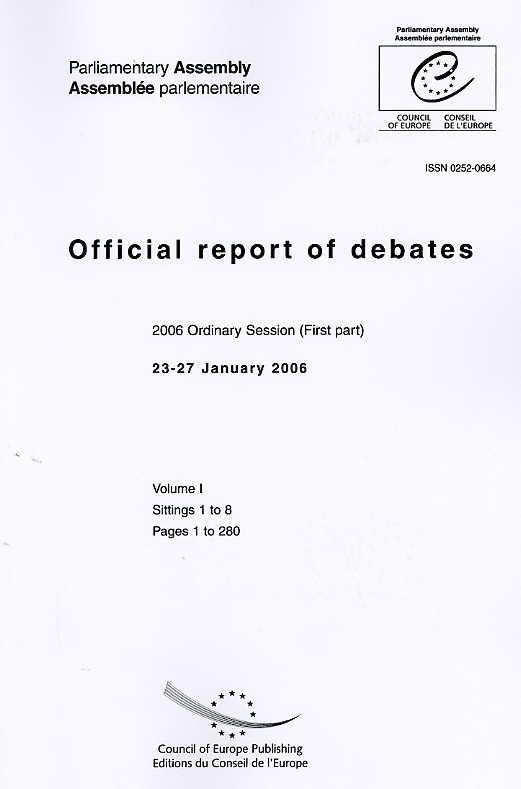 Parliamentary Assembly - Official report of debates - 2006 Ordinary Session (First part) 23-27 January 2006