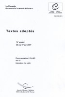 Le Congrés des pouvoirs locaux et régionaux - Textes adoptés - 14e session - 30 mai-1er juin 2007