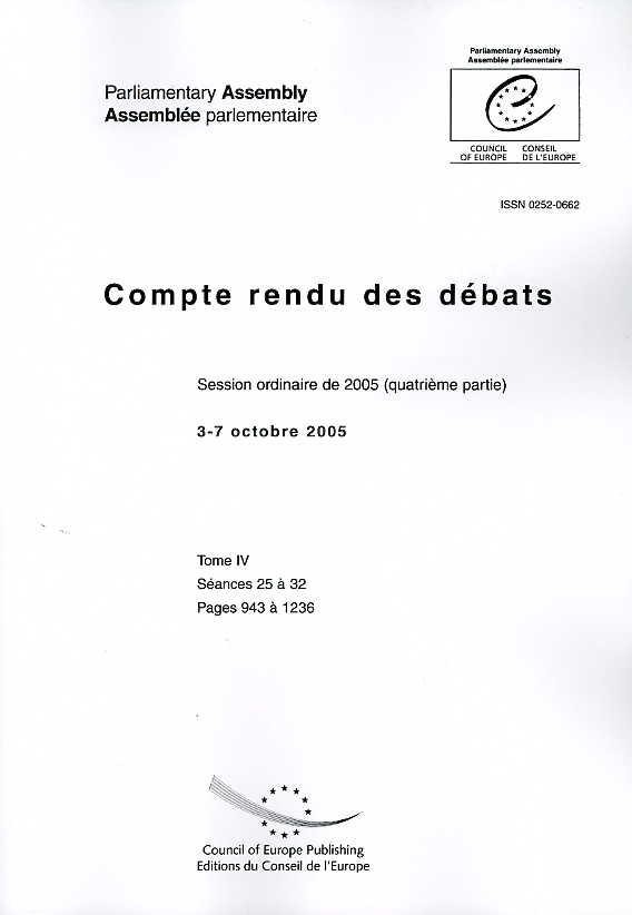 PDF - Assemblée parlementaire - Compte rendu des débats - Session ordinaire de 2005 (quatrième partie) 3-7 octobre 2005