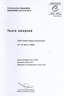 Parliamentary Assembly - Texts adopted - 2008 Ordinary Session (second part) 14-18 April 2008