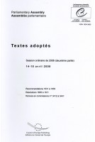 Assemblée parlementaire - Textes adoptés - Session ordinaire de 2008 (deuxième partie) 14-18 avril 2008