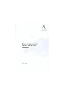 Structure and operation of local and regional democracy in Germany