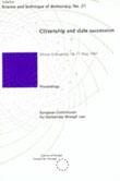 Citizenship and state succession - Proceedings, Vilnius, May 1997 (Science and Technique of democracy No. 21)
