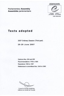 Parliamentary Assembly - Texts adopted - 2007 Ordinary Session (Third part) 25-29 June 2007