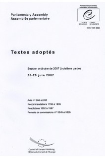 Assemblée parlementaire - Textes adoptés - Session ordinaire de 2007 (troisième partie) 25-29 juin 2007