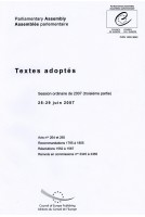 Assemblée parlementaire - Textes adoptés - Session ordinaire de 2007 (troisième partie) 25-29 juin 2007