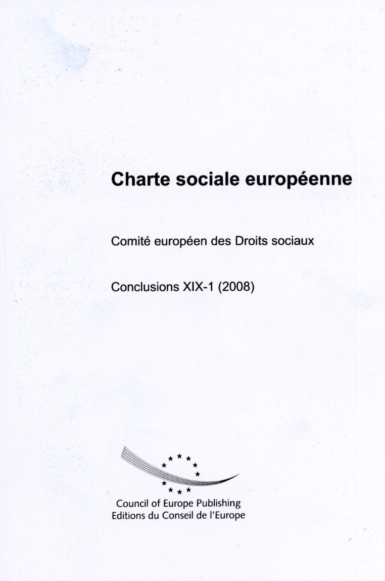 Charte sociale européenne - Comité européen des Droits sociaux - Conclusions XIX-1