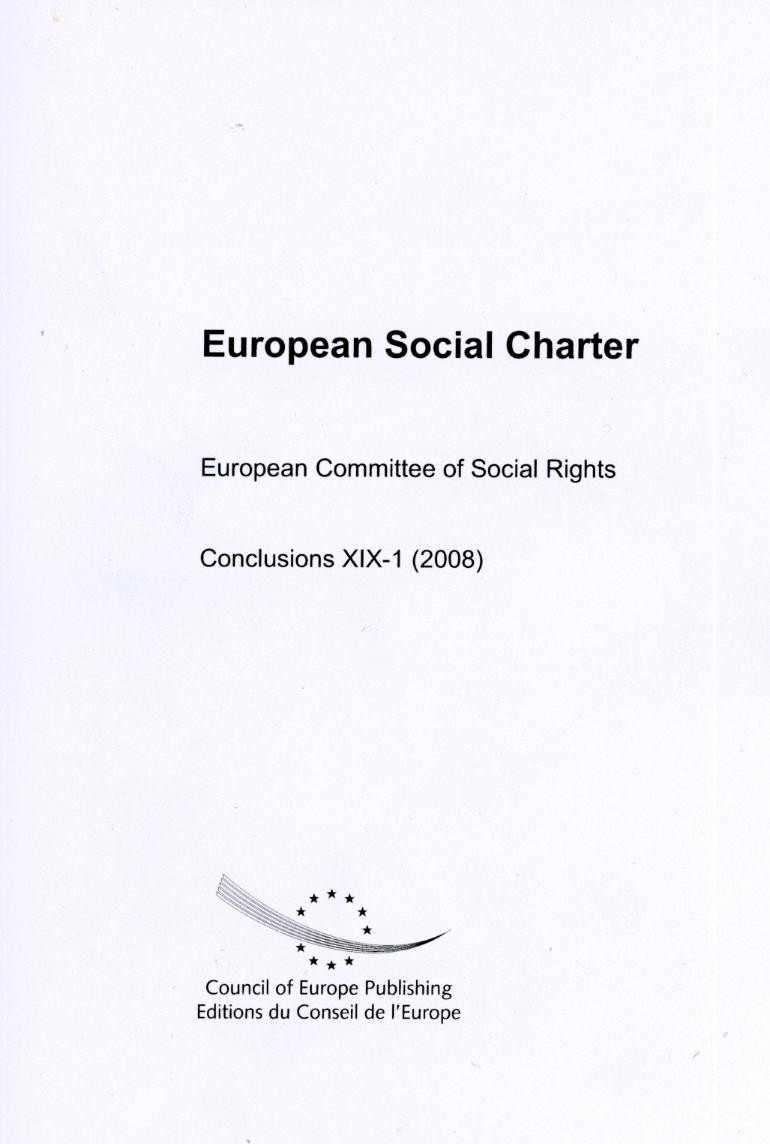 European Social Charter - European Committee of Social Rights - Conclusions XIX-1