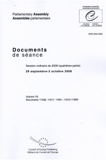 Assemblée Parlementaire - Documents de séance - Session ordinaire de 2008 (quatrième partie), 29 septembre-3 octobre 2008, Volume VII
