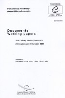 Parliamentary Assembly - Working papers - 2008 Ordinary Session (Fourth part), 29 September-3 October 2008 - Volume VII