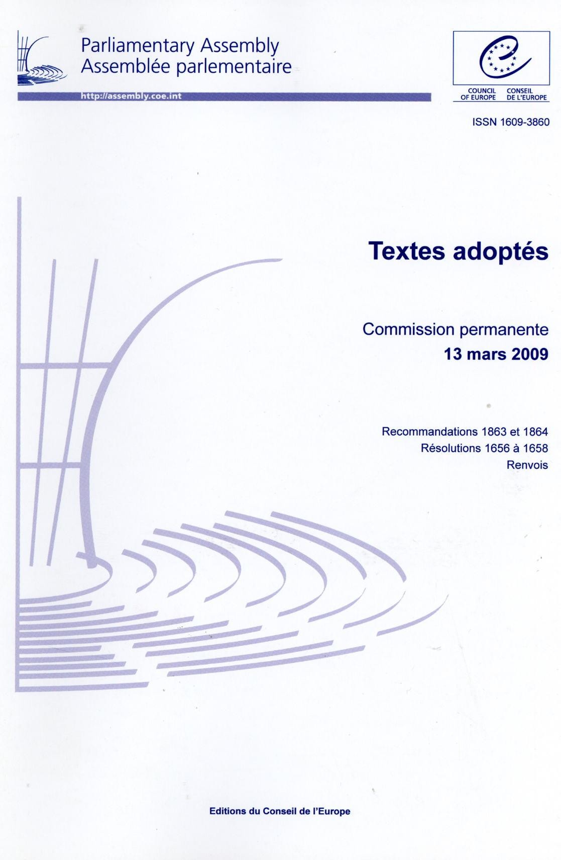 Assemblée parlementaire - Textes adoptés - Commission permanente 13 mars 2009