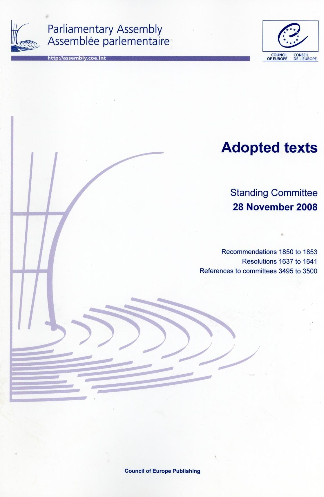 Parliamentary Assembly - Adopted texts - Standing Committee 28 Novembre 2008