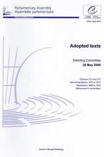 Parliamentary Assembly - Adopted texts - Standing Committee 29 May 2009