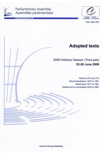 Parliamentary Assembly - Adopted texts - 2009 Ordinary Session (Third part) 22-26 June 2009
