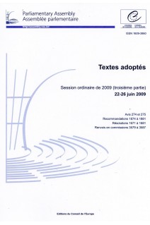 Assemblée parlementaire - Textes adoptés - Session ordinaire de 2009 (troisième partie) 22-26 juin 2009