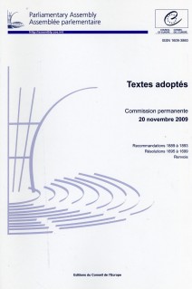 Assemblée parlementaire - Textes adoptés - Commission permanente 20 novembre 2009