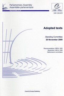 Parliamentary Assembly - Adopted texts - Standing Committee 20 November 2009