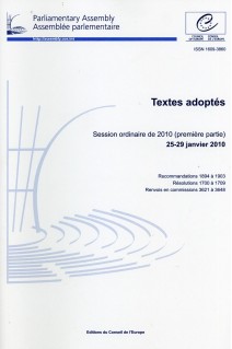 Assemblée parlementaire - Textes adoptés - Session ordinaire de 2010 (première partie) 25-29 janvier 2010