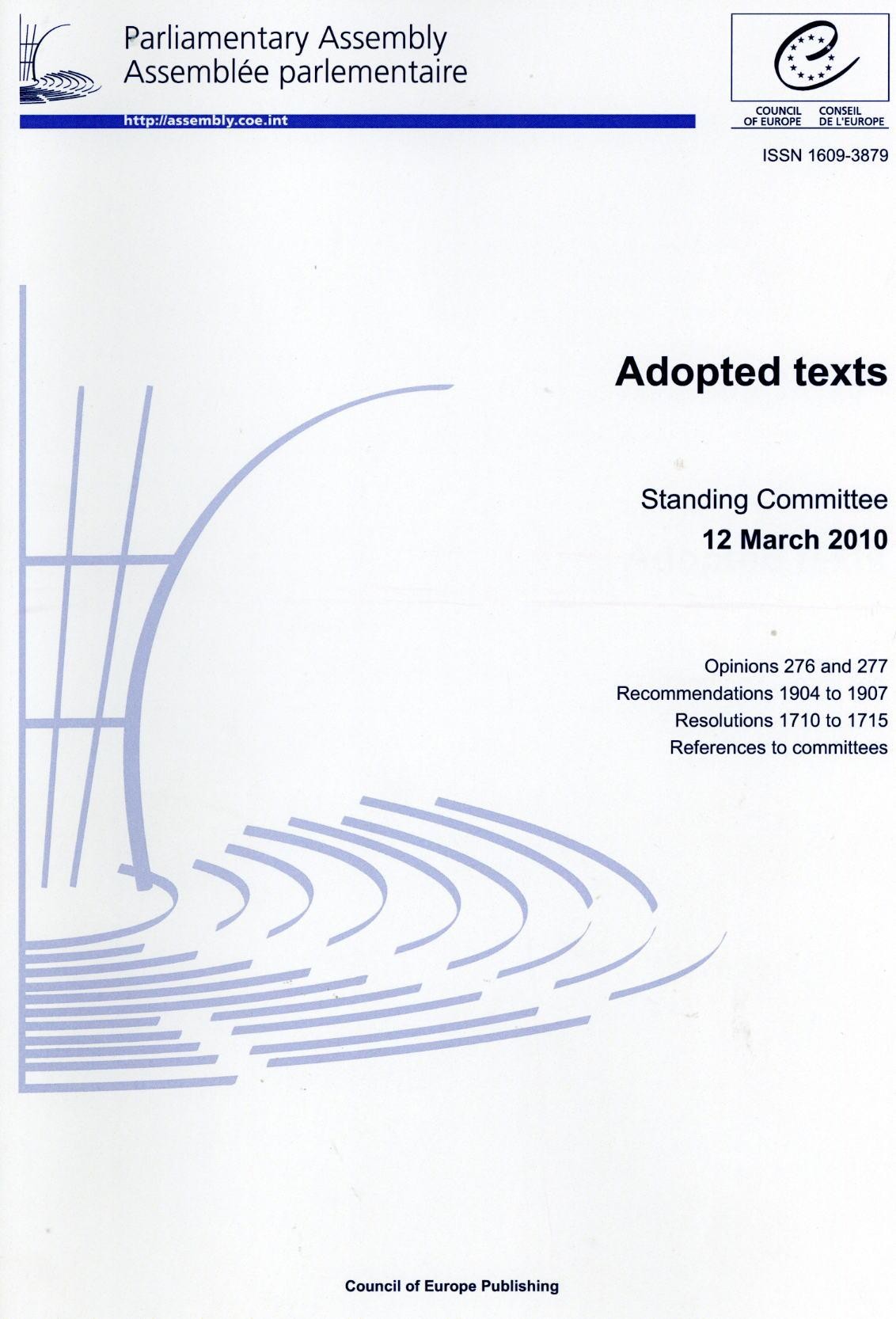 Parliamentary Assembly - Adopted texts - Standing Committee 12 March 2010