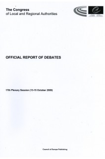 Congress of Local and Regional Authorities of Europe - Official report of debates - 17th Plenary Session (13-15 October 2009)