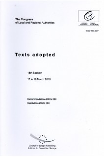 The Congress of Local and Regional Authorities - Texts adopted - 18th Session - 17 to 19 March 2010