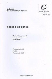 Le Congrès des pouvoirs locaux et régionaux - Textes adoptés - Commission permanente, 18 juin 2010