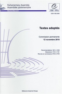 Assemblée parlementaire - Textes adoptés - Commission permanente 12 novembre 2010