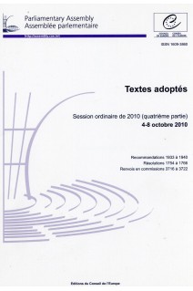 Assemblée parlementaire - Textes adoptés - Session ordinaire de 2010 (quatrième partie) 4-8 octobre 2010