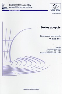 Assemblée parlementaire - Textes adoptés - Commission permanente 11 mars 2011