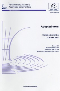 Parliamentary Assembly - Adopted texts - Standing Committee 11 March 2011