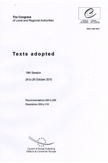 The Congress of Local and Regional Authorities - Texts adopted - 19th Session - 26 to 28 October 2010