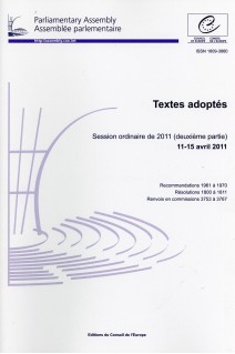 Assemblée parlementaire - Textes adoptés - Session ordinaire de 2011 (deuxième partie) 11-15 avril 2011