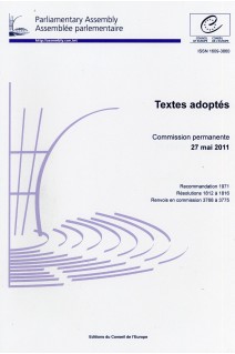 Assemblée parlementaire - Textes adoptés - Commission permanente 27 mai 2011