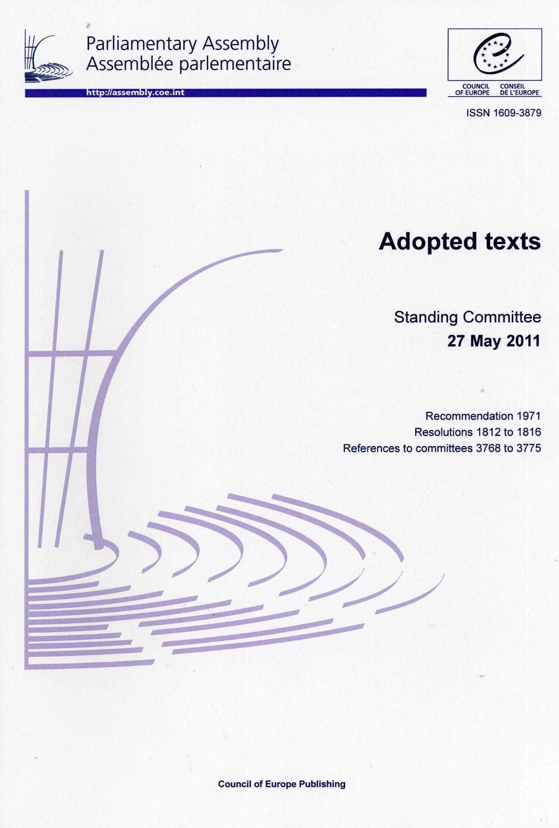 Parliamentary Assembly - Adopted texts - Standing Committee 27 May 2011