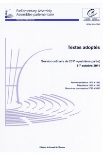 Assemblée parlementaire - Textes adoptés - Session ordinaire de 2011 (quatrième partie) 3-7 octobre 2011