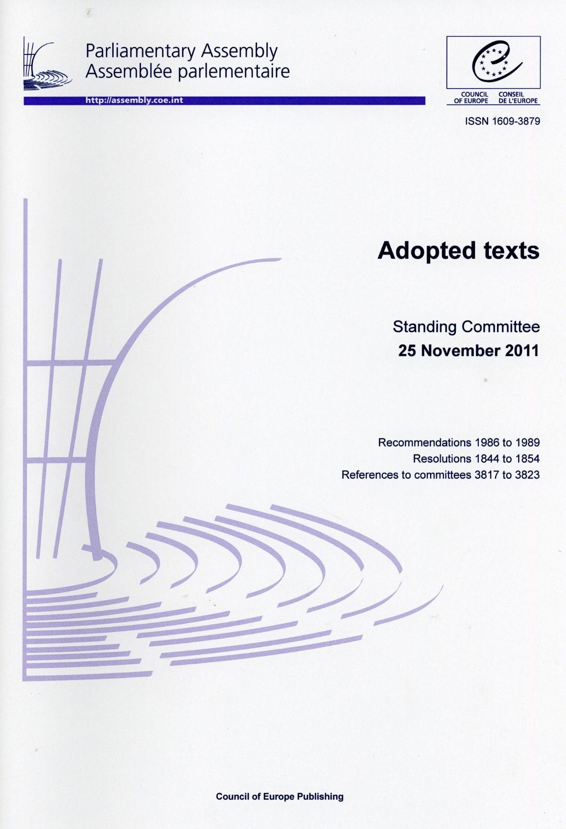 Parliamentary Assembly - Adopted texts - Standing Committee 25 November 2011