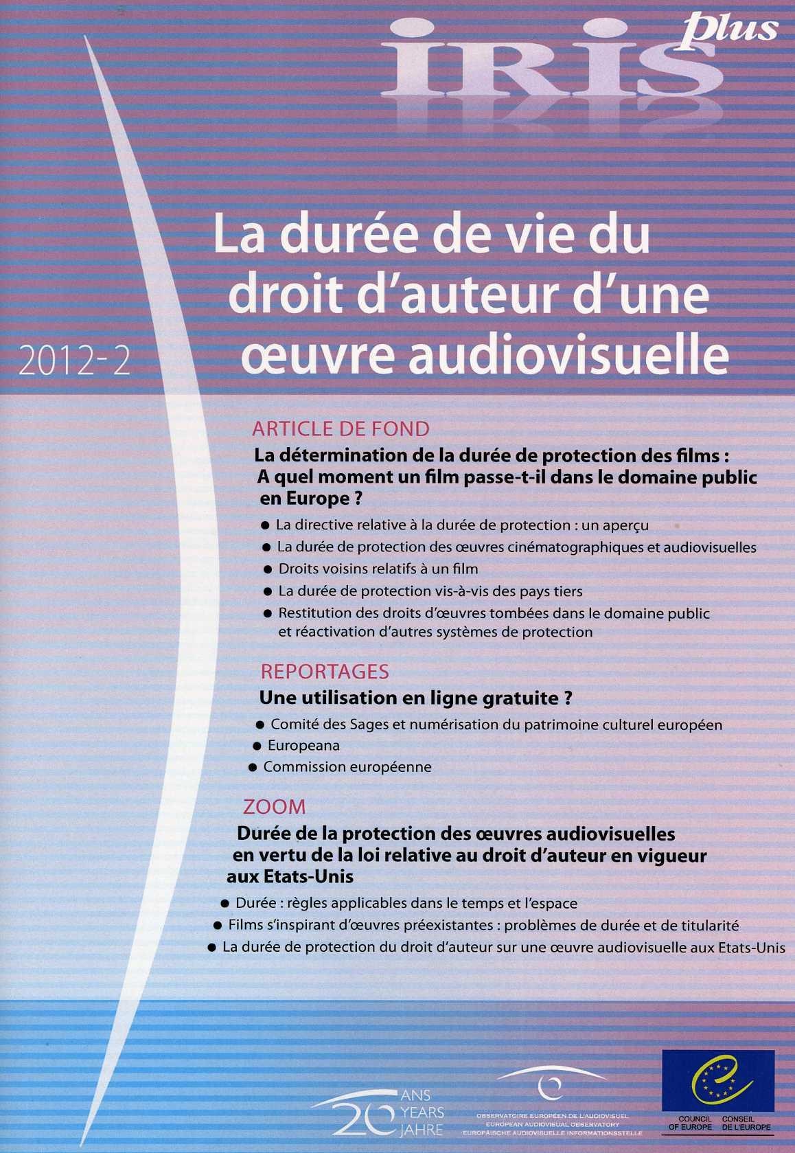 IRIS plus 2012-2 - Die Lebensdauer des Urheberrechts an audiovisuellen Werken