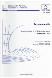 Assemblée parlementaire - Textes adoptés - Session ordinaire de 2012 (deuxième partie) 23-27 avril 2012