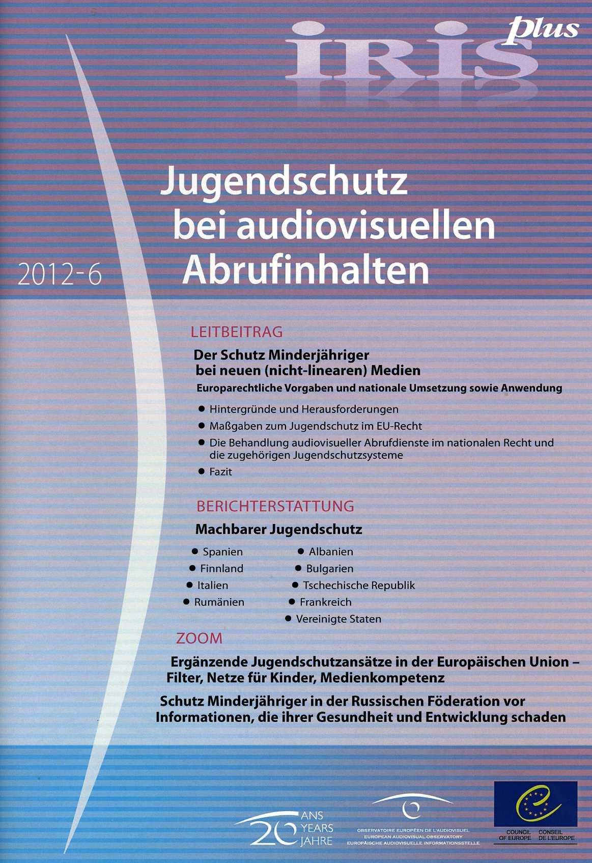 IRIS plus 2012-6 - Jugendschutz bei audiovisuellen Abrufinhalten