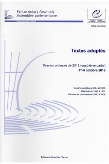 Assemblée parlementaire - Textes adoptés - Session ordinaire de 2012 (quatrième partie) 1-5 octobre 2012