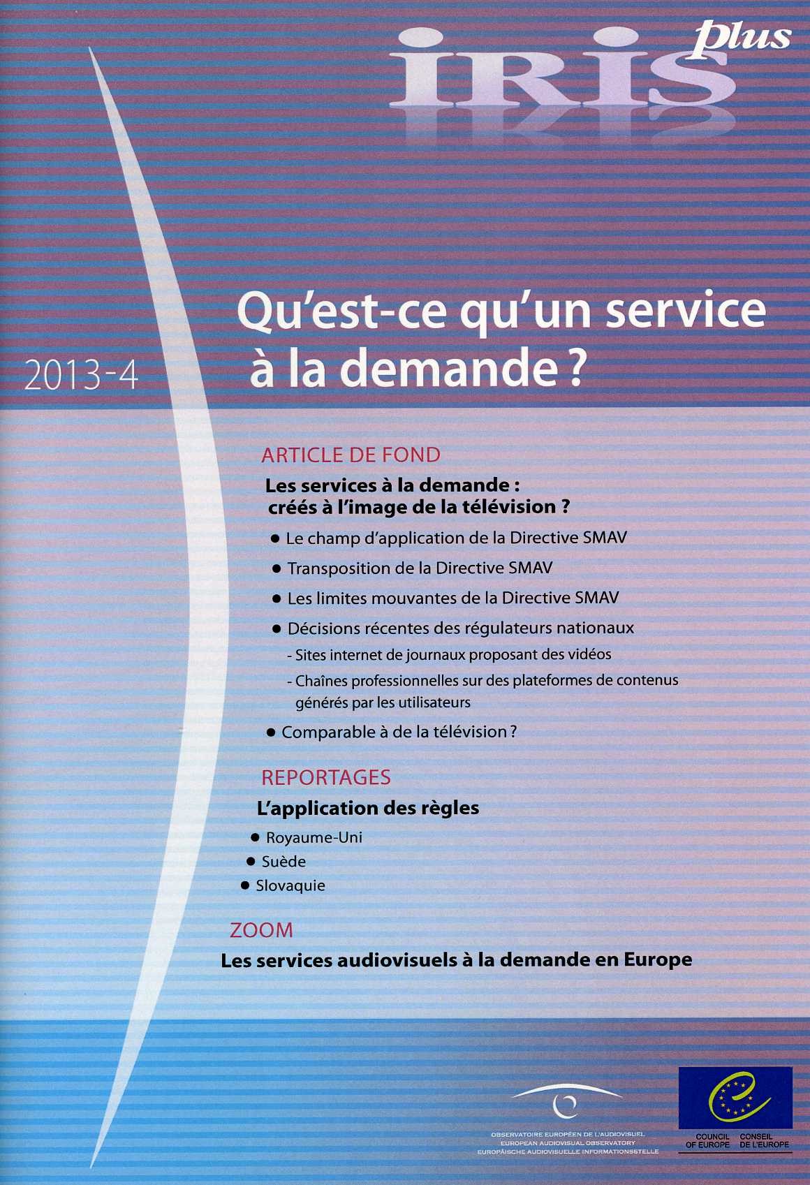 IRIS plus 2013-4 - Qu’est-ce qu’un service à la demande ?