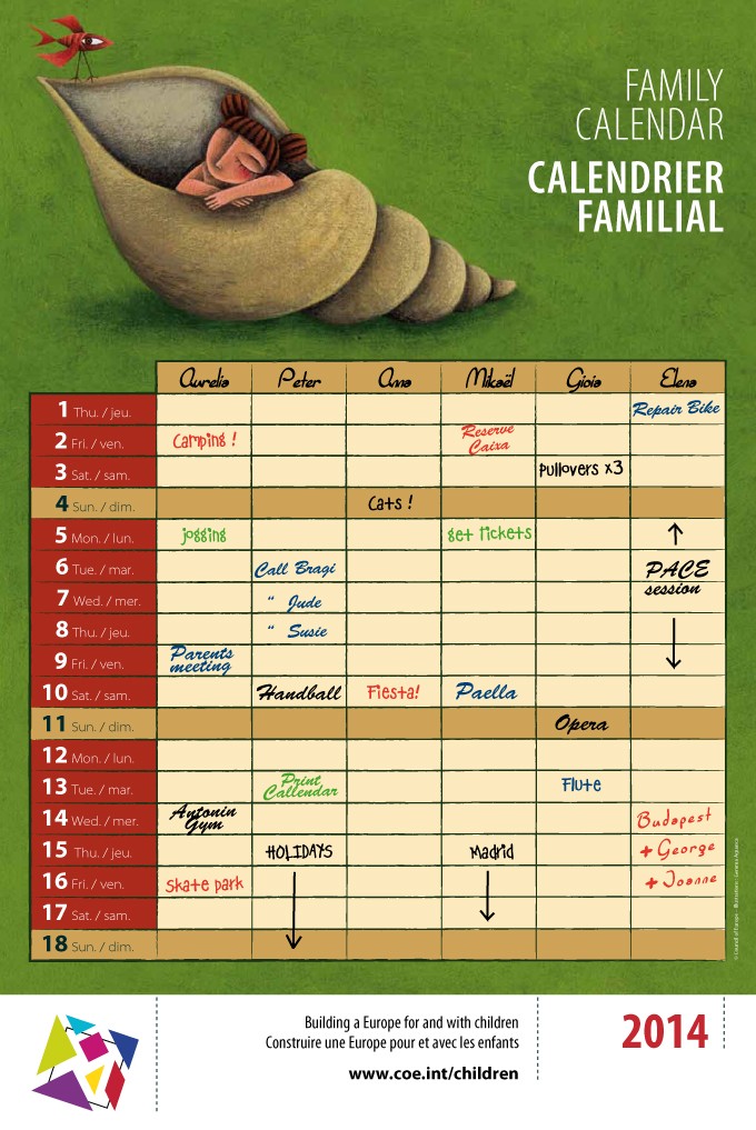Calendrier familial 2014
