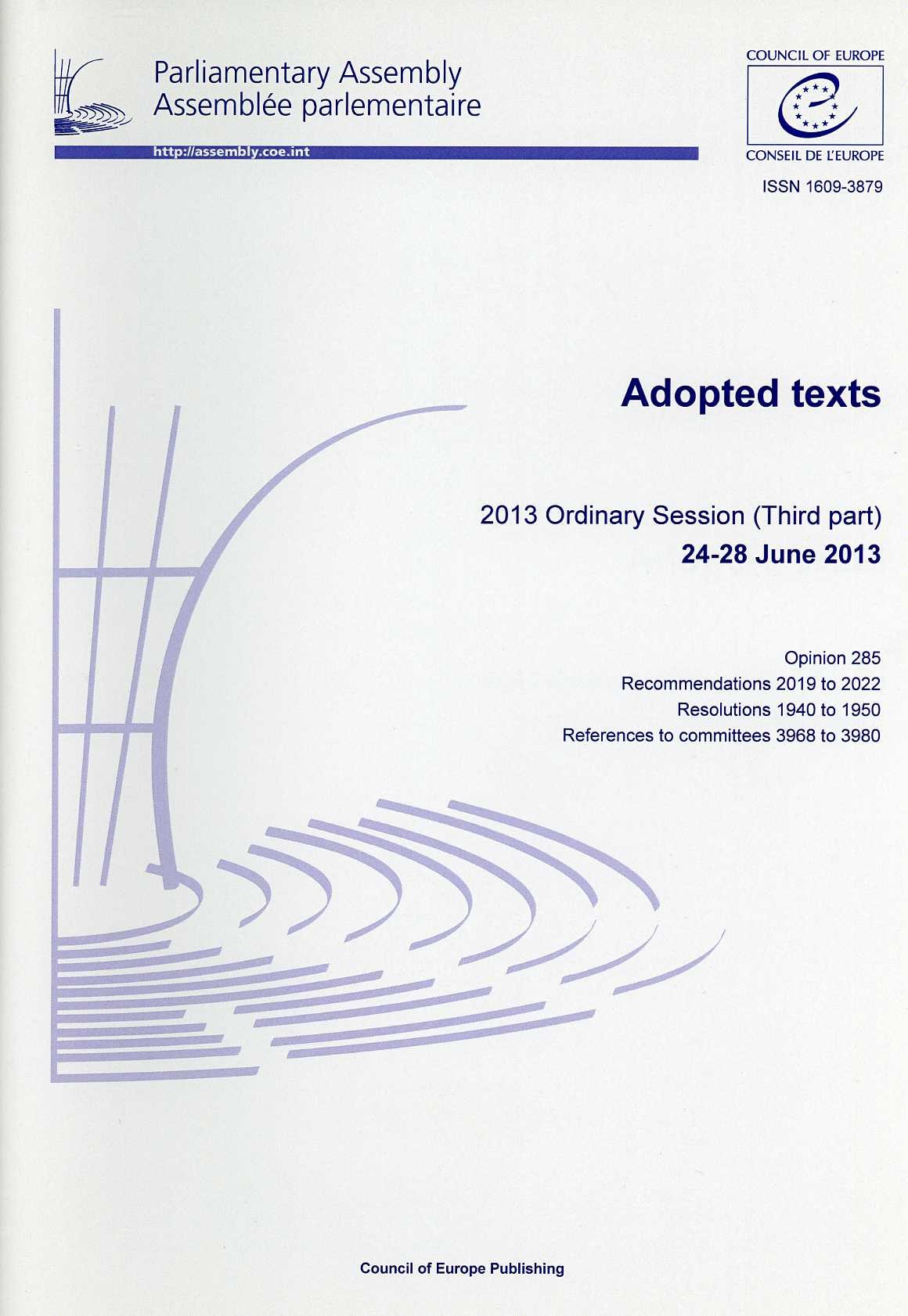 Parliamentary Assembly - Adopted texts - 2013 Ordinary Session (Third part) 24-28 June 2013