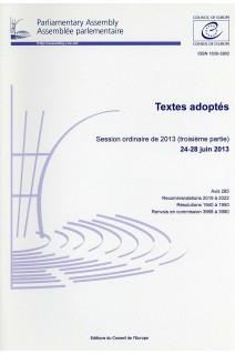 Assemblée parlementaire - Textes adoptés - Session ordinaire de 2013 (troisième partie) 24-28 juin 2013