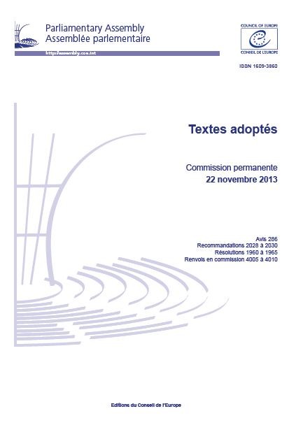 Assemblée parlementaire - Textes adoptés - Commission permanente 22 novembre 2013