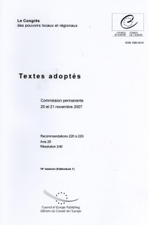 Le Congrès des pouvoirs locaux et régionaux - Textes adoptés - Commission permanente 20 et 21 novembre 2007 - 14e session (Addendum 1)