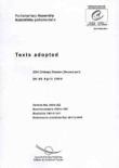 Parliamentary Assembly - Texts adopted, 2004 ordinary session (second part), April 2004
