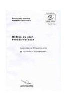 Assemblée parlementaire - Ordres du jour / Procès-verbaux - Session ordinaire de 2003 (quatrième partie) / octobre 2003