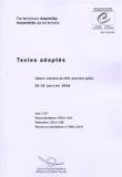 Assemblée parlementaire - Textes adoptés, Session ordinaire de 2004 (Première partie), janvier 2004