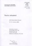 Parliamentary assembly - Texts adopted, 2003 ordinary session (First part), January 2003